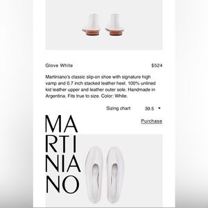 Martiniano Women's Glove White Shoes 39.5 GUC